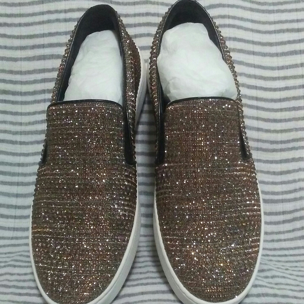*SOLD* MK Brown Glitter Slip-ons
